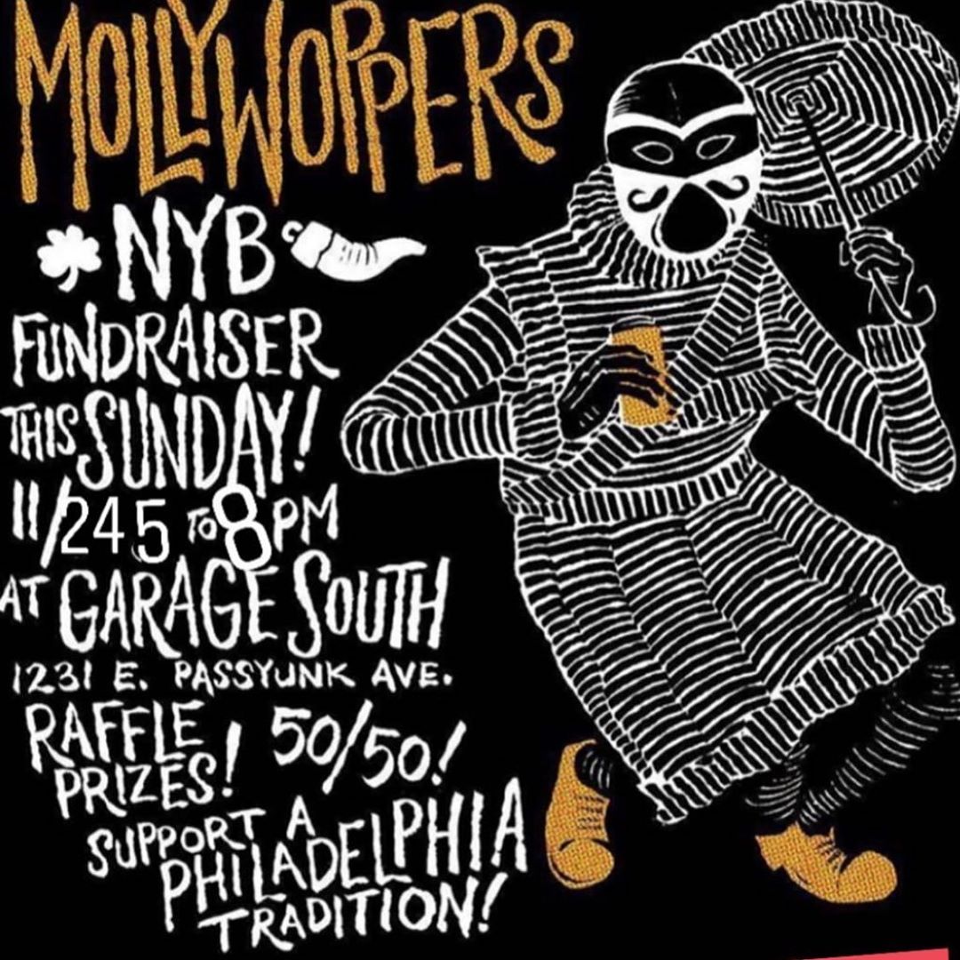 Come out to @garagephilly Sunday from 5 to 8 for our annual FUNdraiser! #MollyWoppersNYB